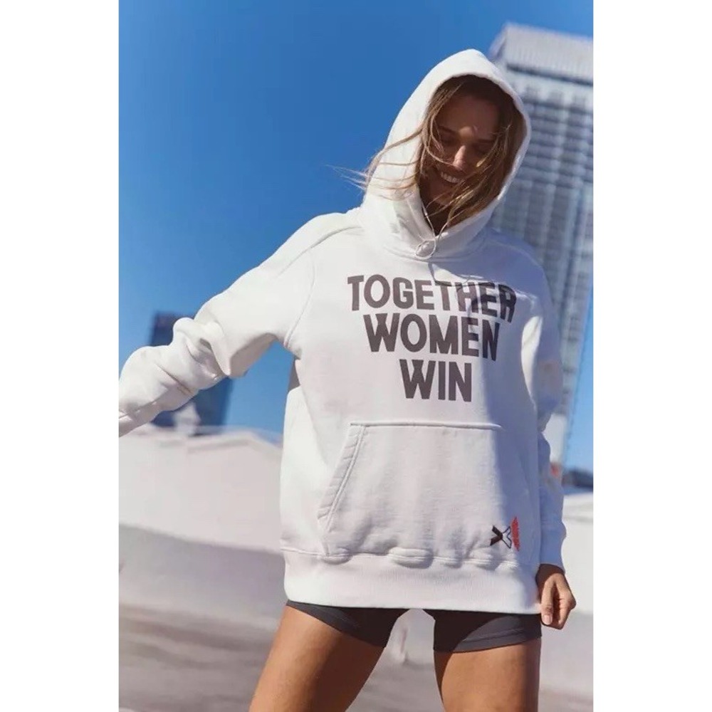 Free People x TOGETHXR A Cut Above Together Women Win Hoodie Large White NWT